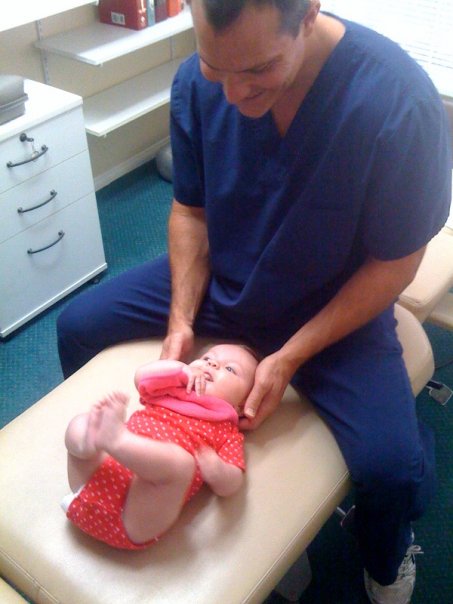 Nailani's first chiropractic adjustment - Just a couple of weeks old