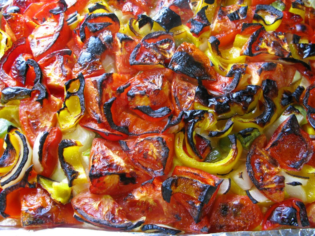 Charred Vegetables for the Roasted Tomato, Red and Yellow Bell Pepper Soup