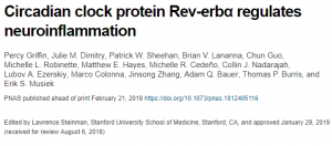 the circadian clock protein Rev-erbA regulates neuroinflammation in the central and peripheral nervous systems